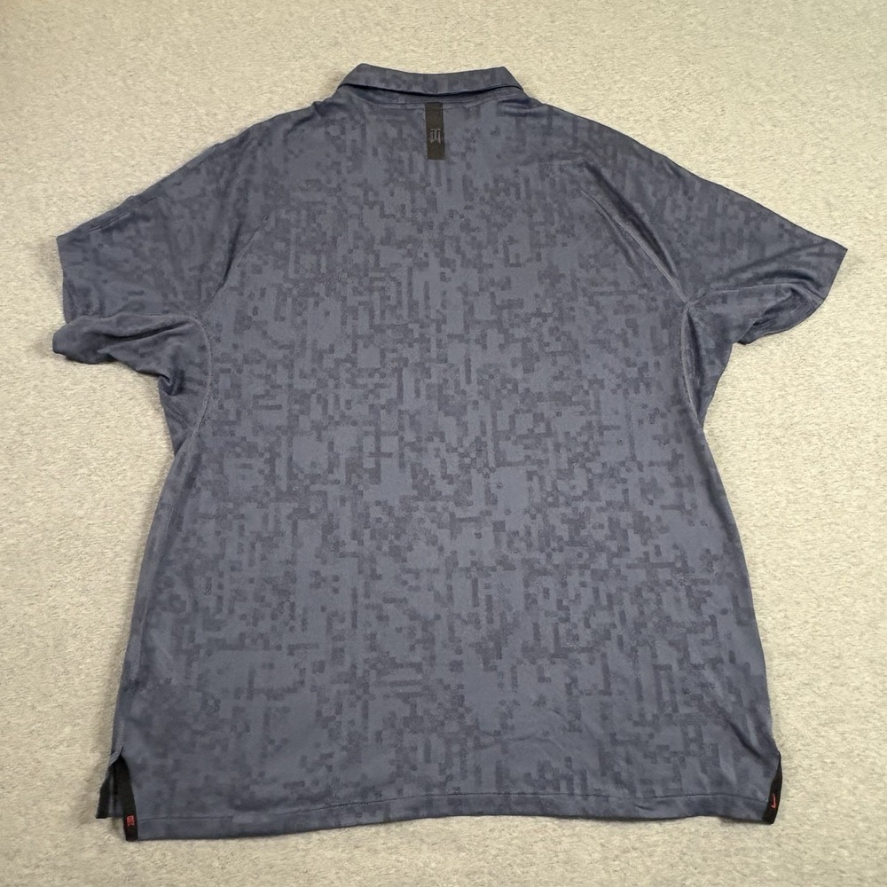 Nike Tiger Woods Dri-FIT Golf Polo Mens L‎ Blue Digital Camo Short Sleeve - Picture 8 of 13